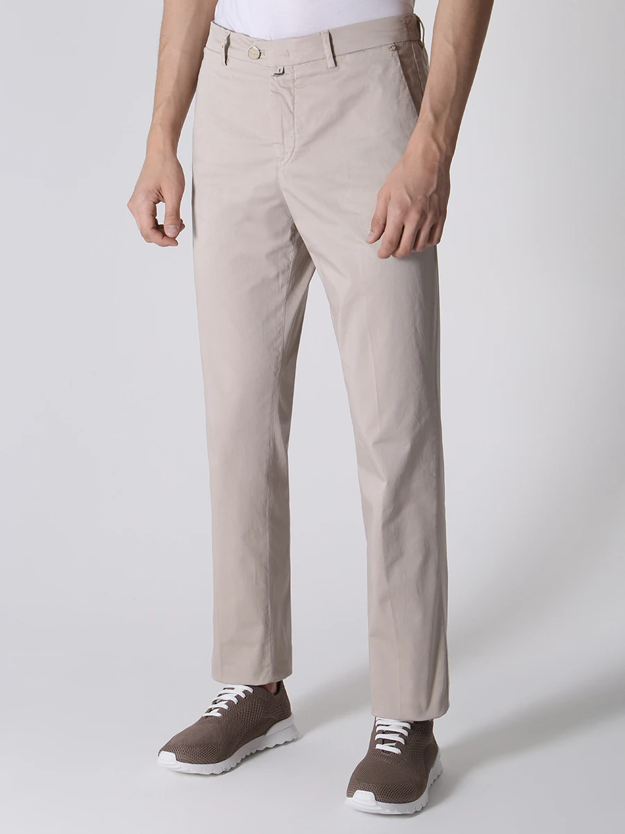 Брюки хлопковые KITON UFPPEJ0730B04008 Бежевый  Фото 5
