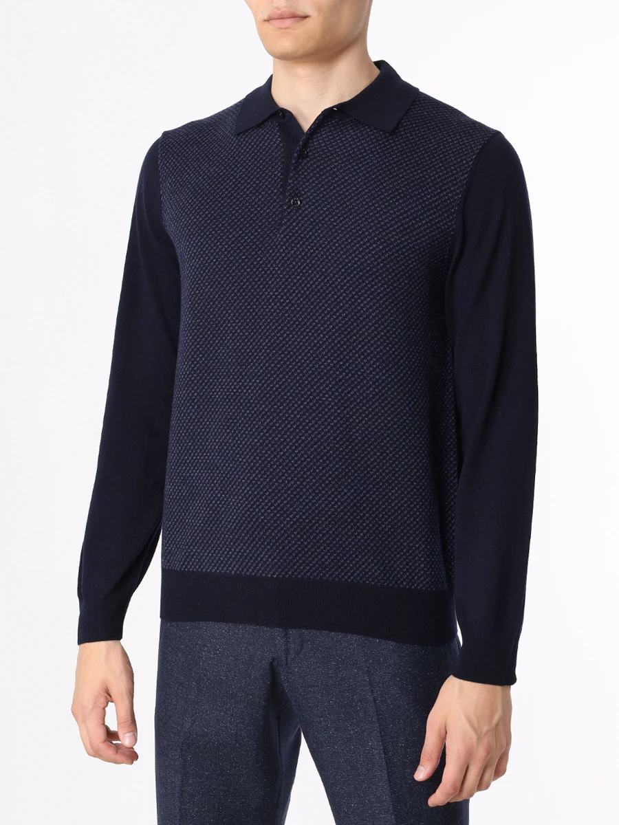 Поло шерстяное CANALI MK01959/300/C0017 Темно- Синий  Фото 4
