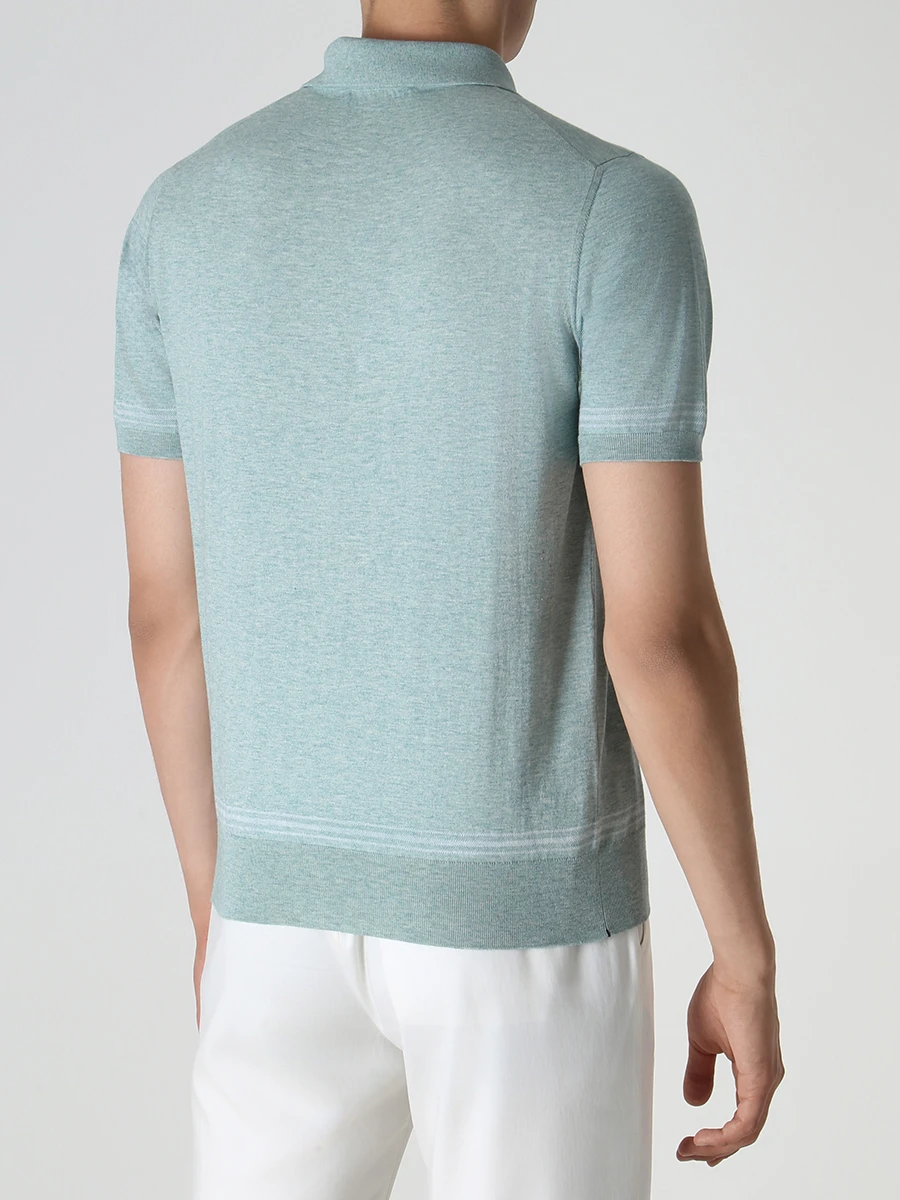 Поло хлопковое FIORONI CASHMERE MK26613C2 E23 E12 Зеленый  Фото 3
