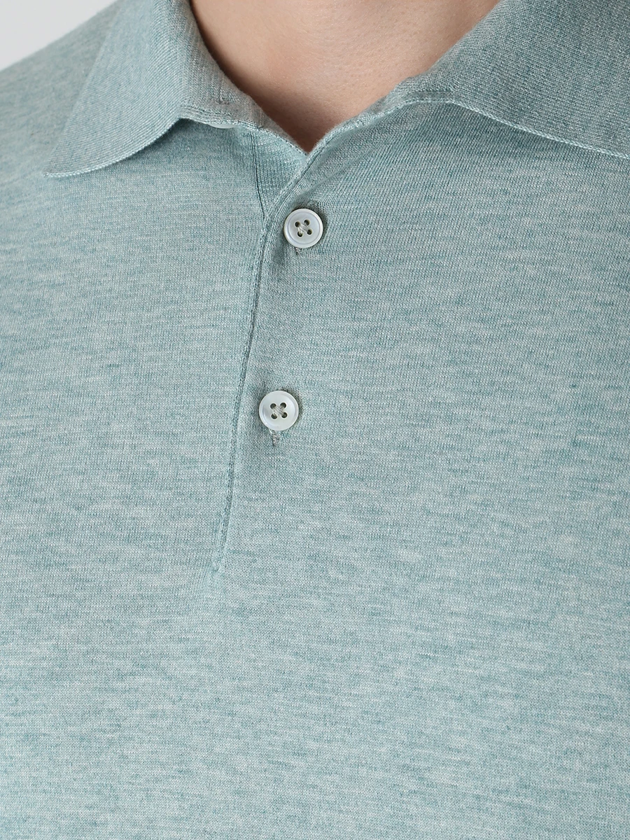 Поло хлопковое FIORONI CASHMERE MK26613C2 E23 E12 Зеленый  Фото 5