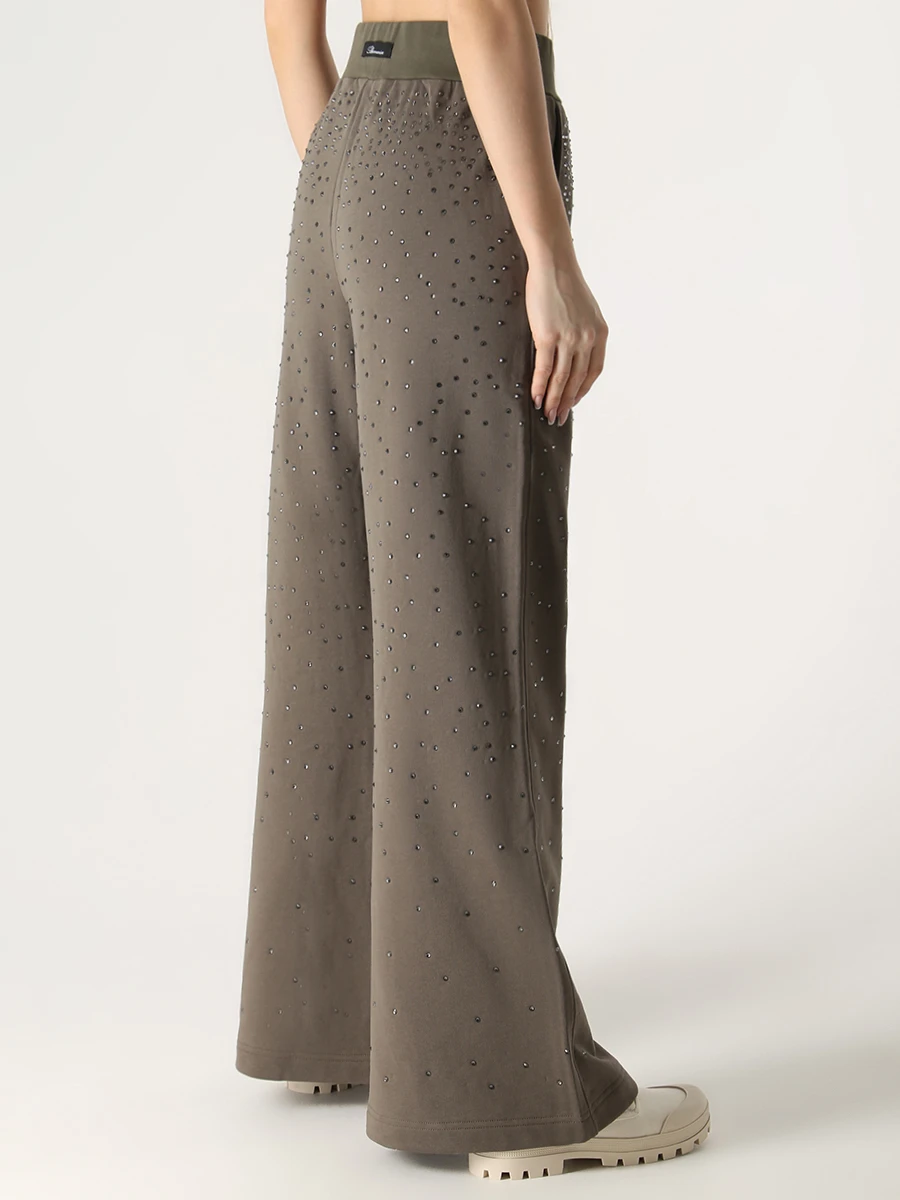Брюки хлопковые BLUMARINE 2F015A N0567 Зеленый  Фото 3