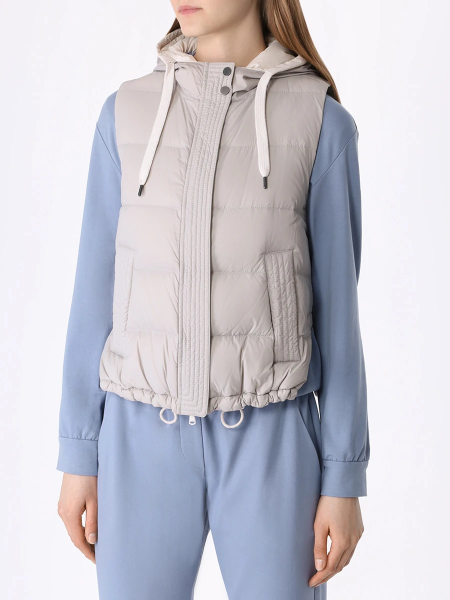 Жилет стеганый BRUNELLO CUCINELLI MR4052645 C2407 Серый  Фото 4