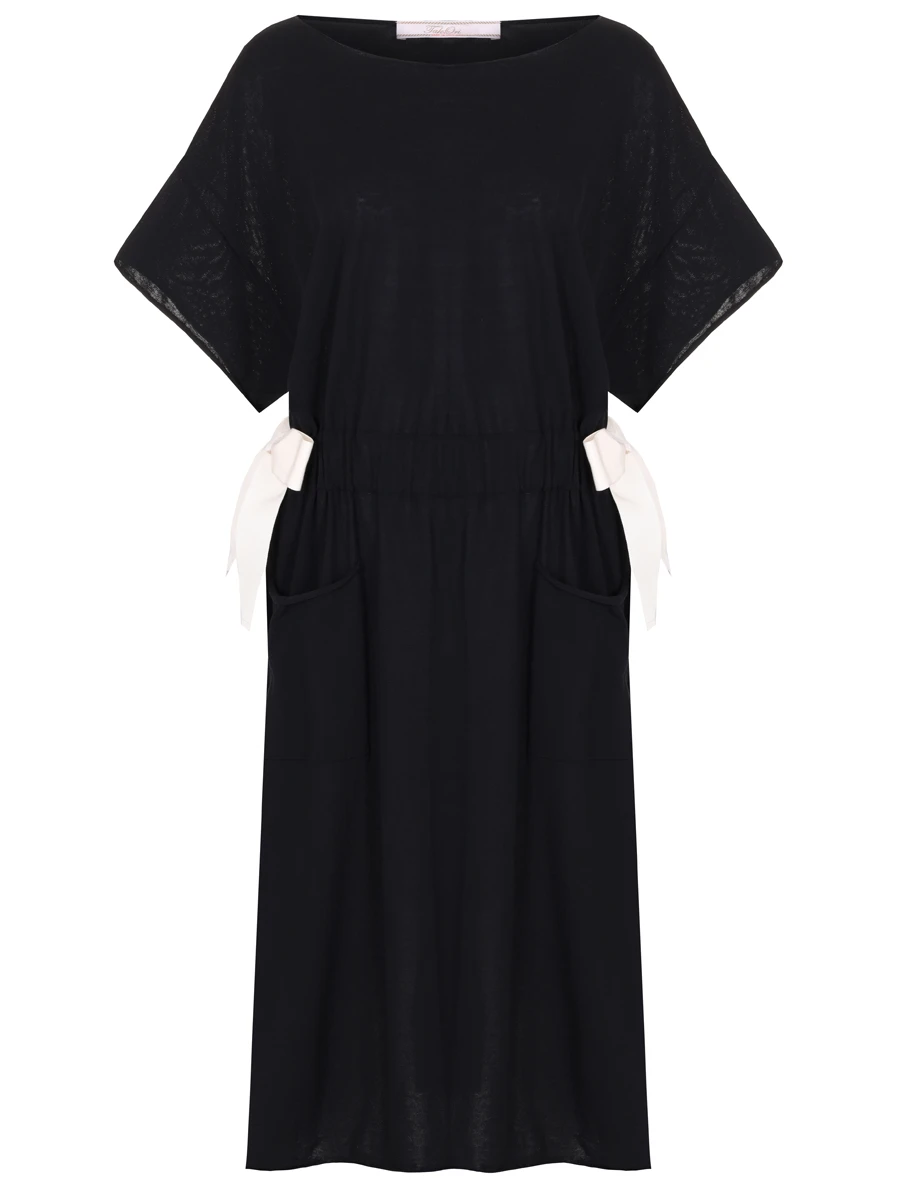 Платье хлопковое TAK.ORI DRK44017 CO100SS20BK, размер 46, цвет черный - фото 1
