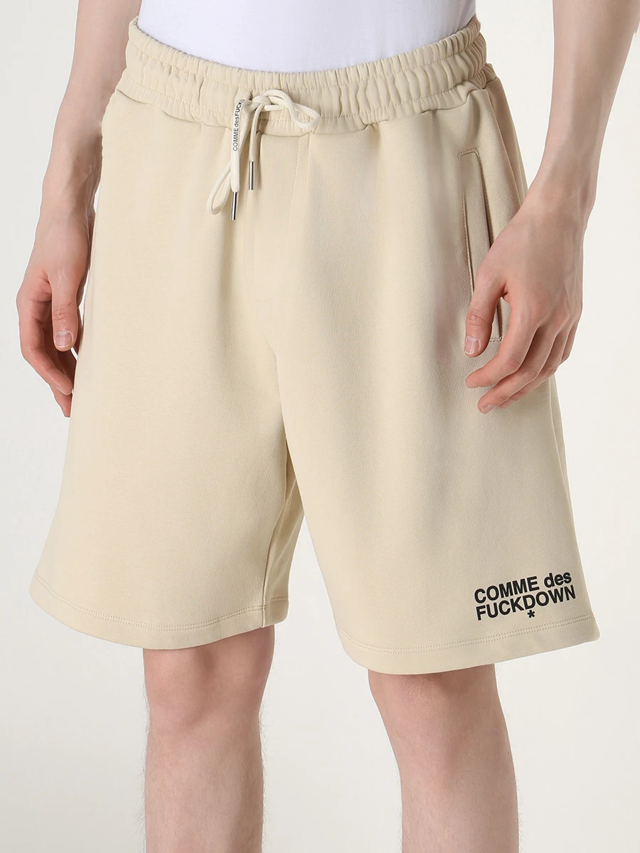 Шорты хлопковые COMME DES FUCKDOWN CDFU2113 BEIGE CHIARO Бежевый  Фото 4