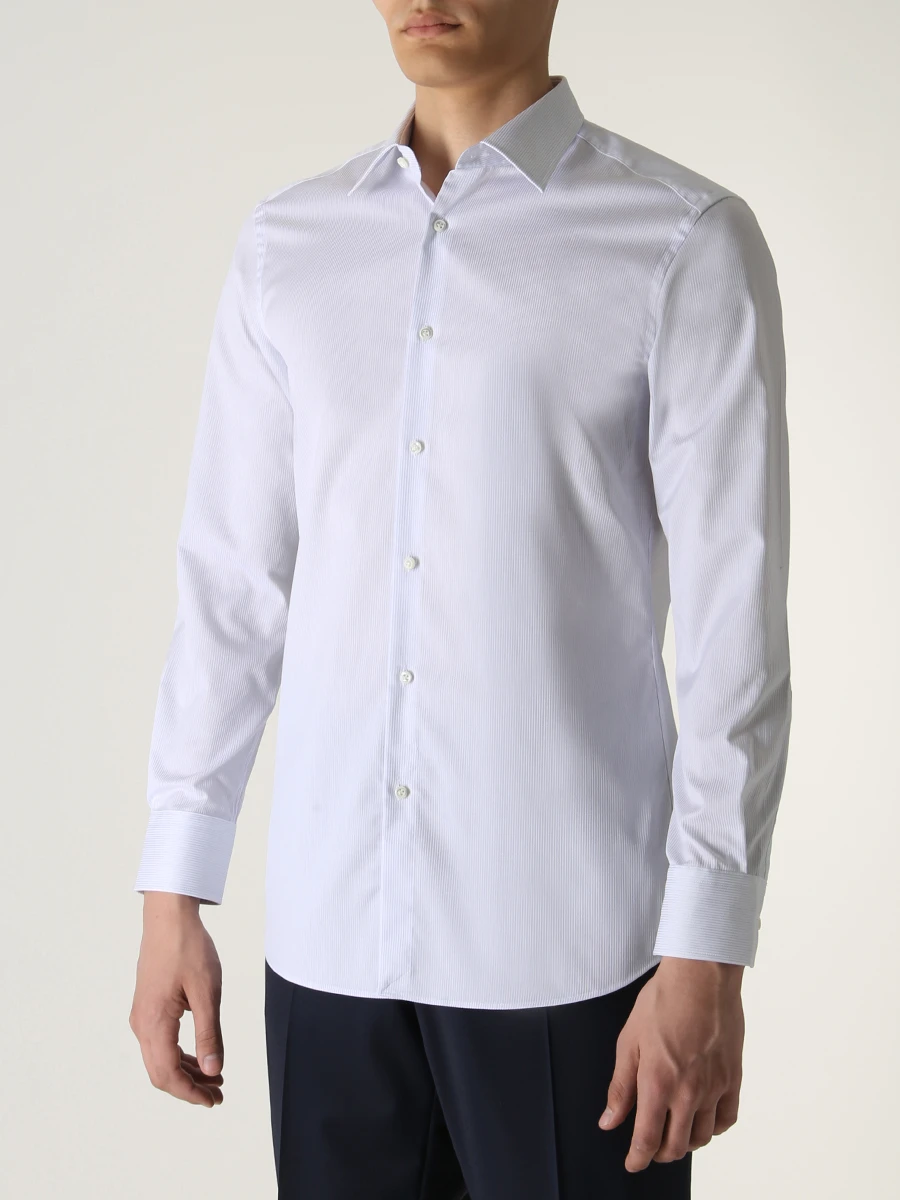 Рубашка Slim Fit хлопковая BOSS 50490611/120, размер 48, цвет белый 50490611/120 - фото 4
