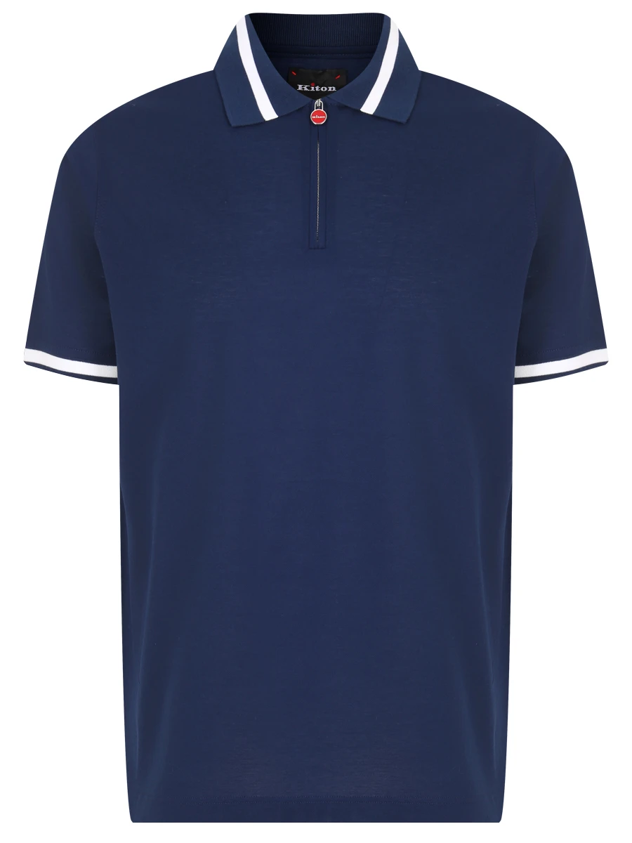 Поло хлопковое KITON UK1172E23V393001 Синий 