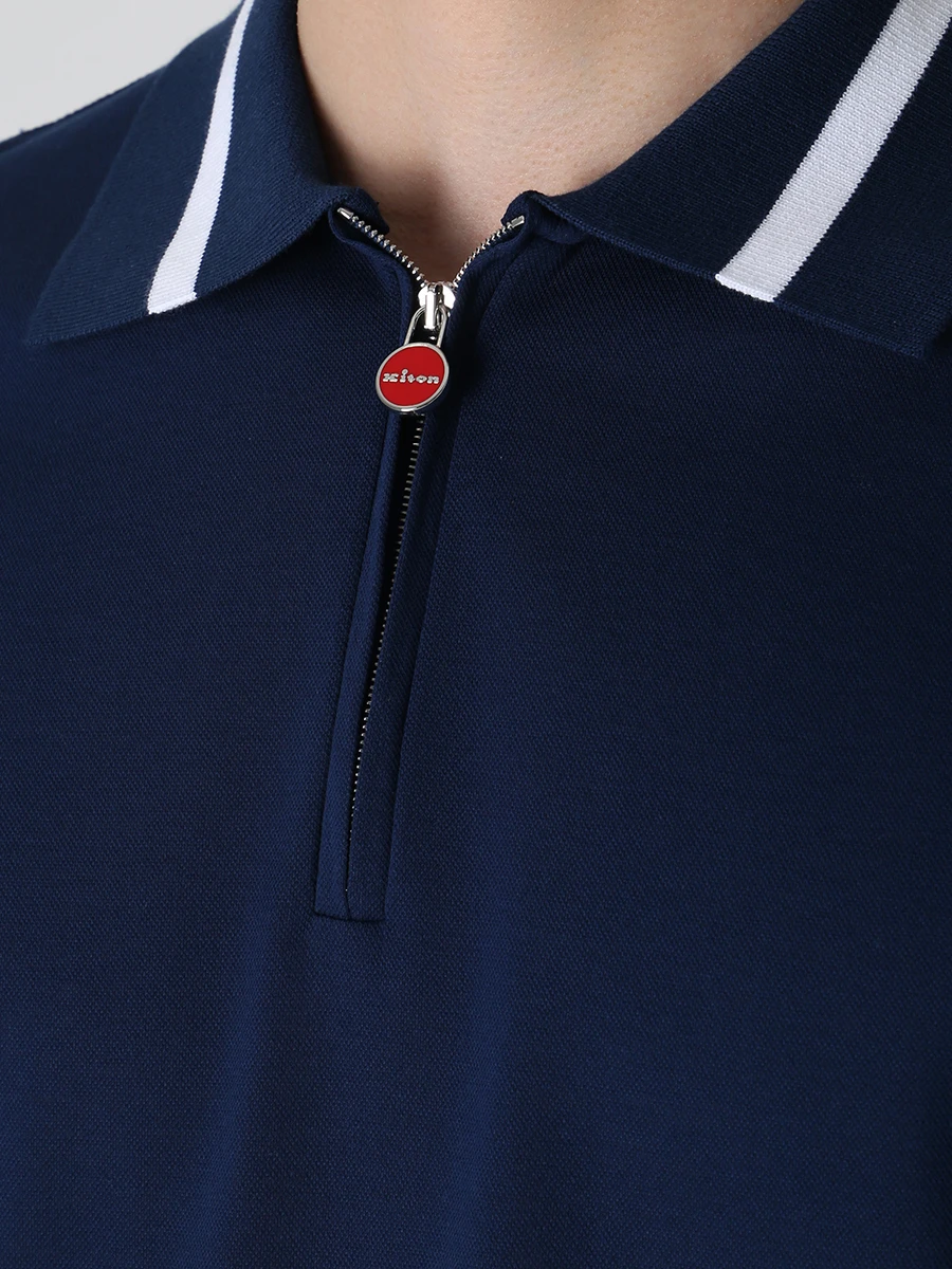 Поло хлопковое KITON UK1172E23V393001 Синий  Фото 5