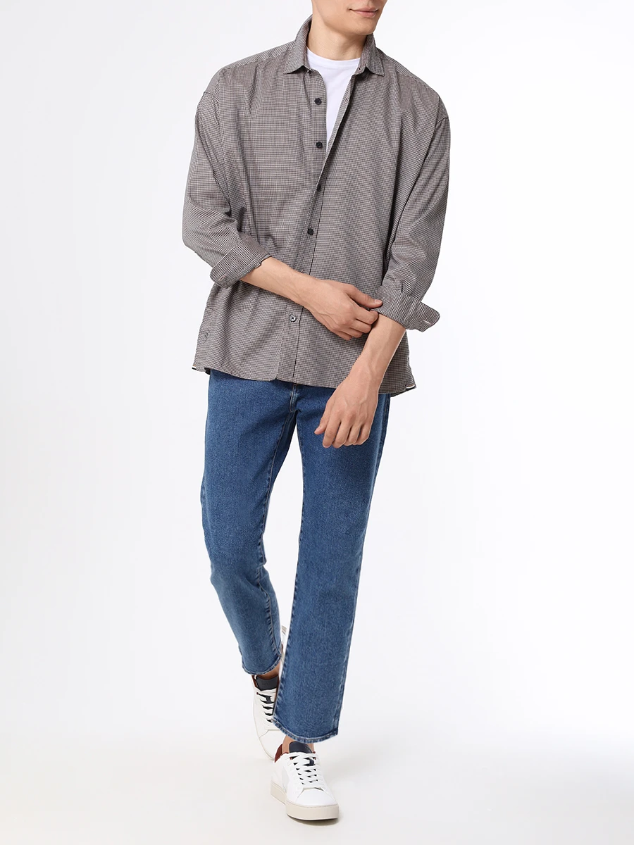 Рубашка Relaxed Fit из лиоцелла и хлопка BOSS 50497299/260 Бежевый  Фото 2