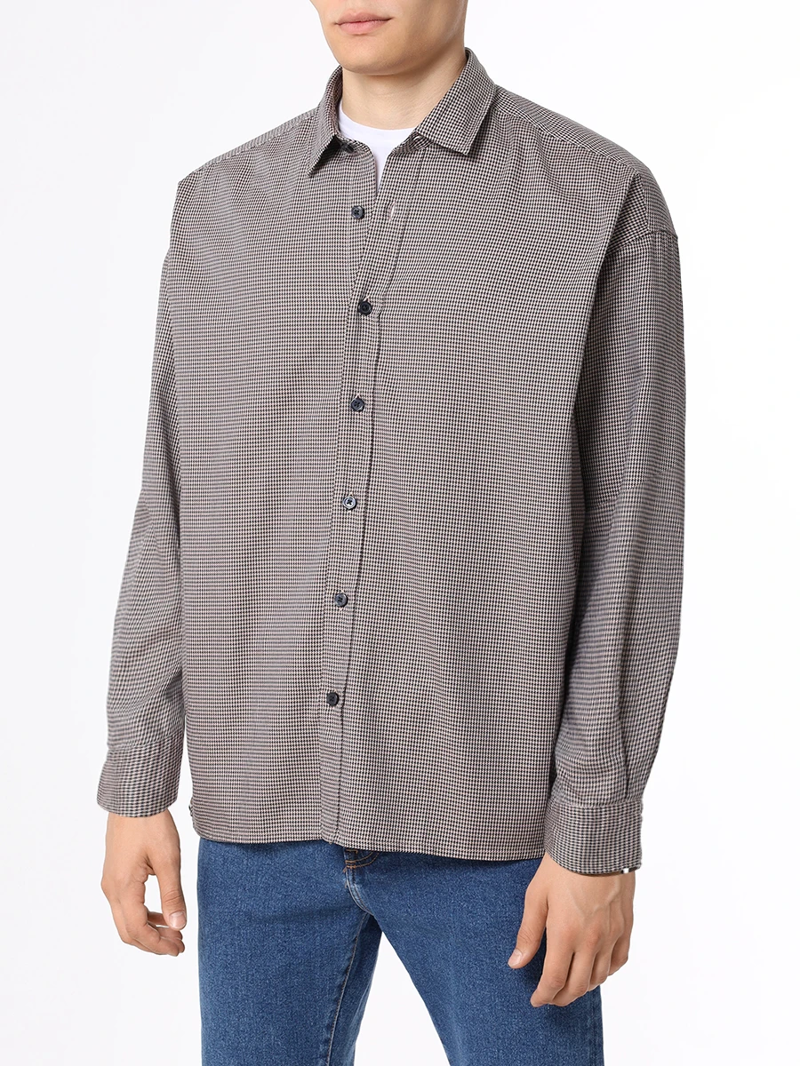 Рубашка Relaxed Fit из лиоцелла и хлопка BOSS 50497299/260 Бежевый  Фото 4