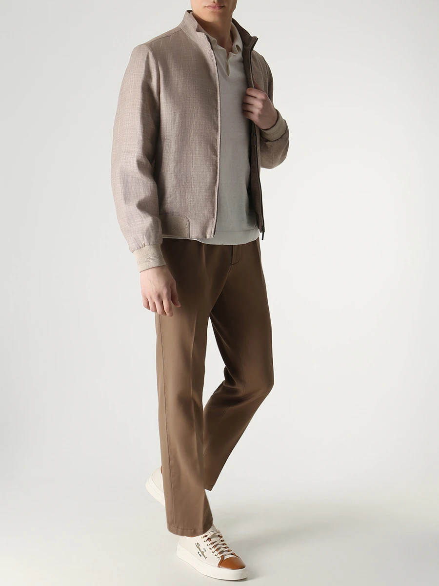 Брюки шерстяные WINDSOR 13 Scalo-FW 10014943/250 Коричневый  Фото 2