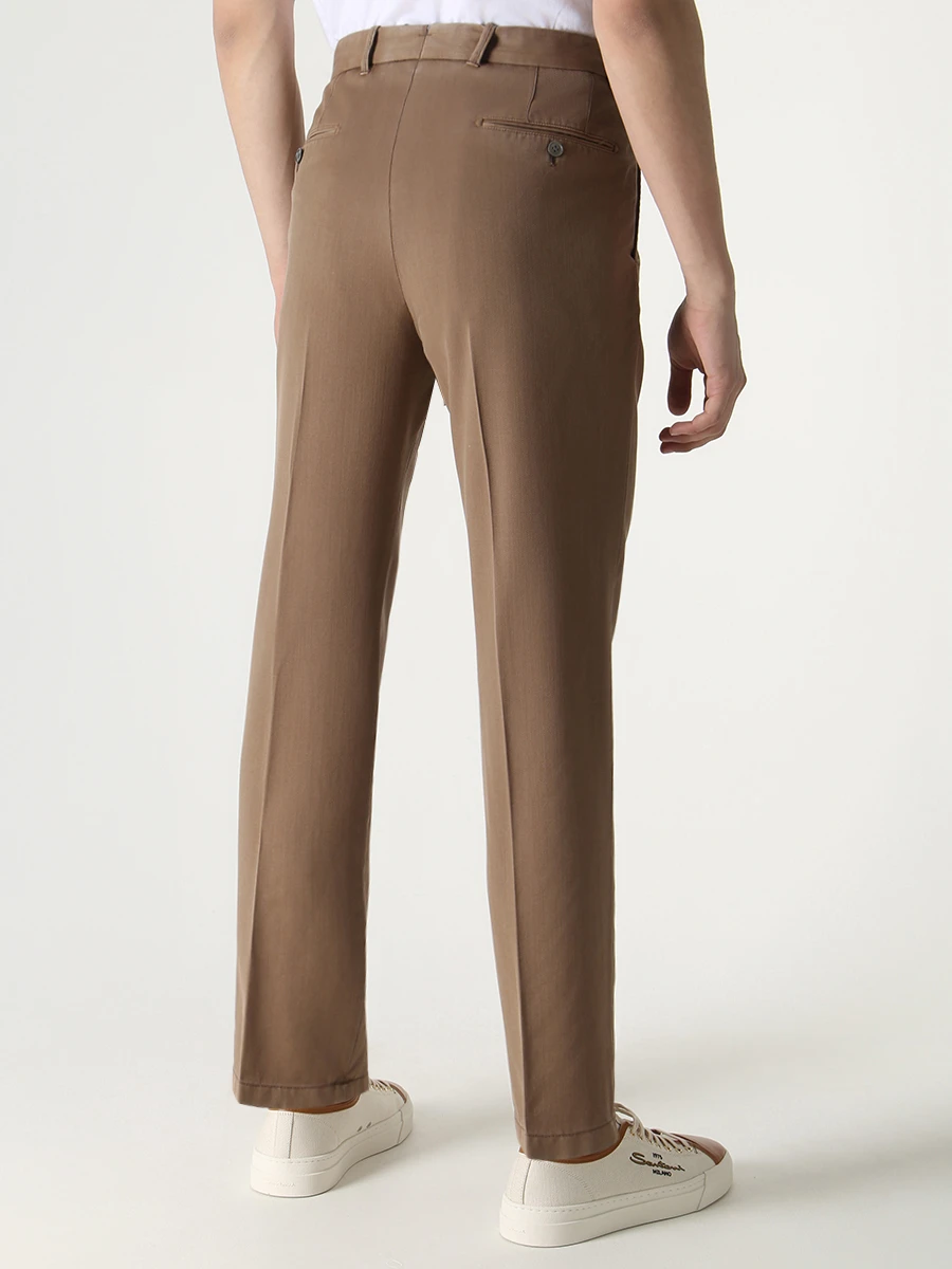Брюки шерстяные WINDSOR 13 Scalo-FW 10014943/250 Коричневый  Фото 3