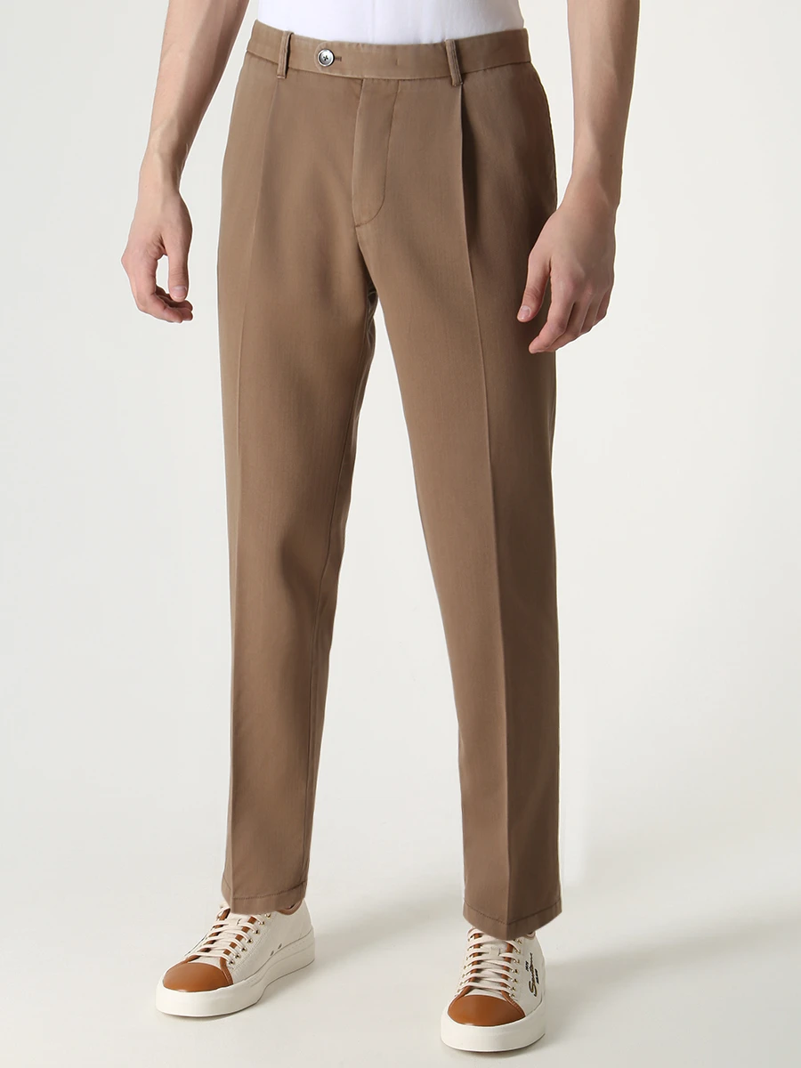 Брюки шерстяные WINDSOR 13 Scalo-FW 10014943/250 Коричневый  Фото 4