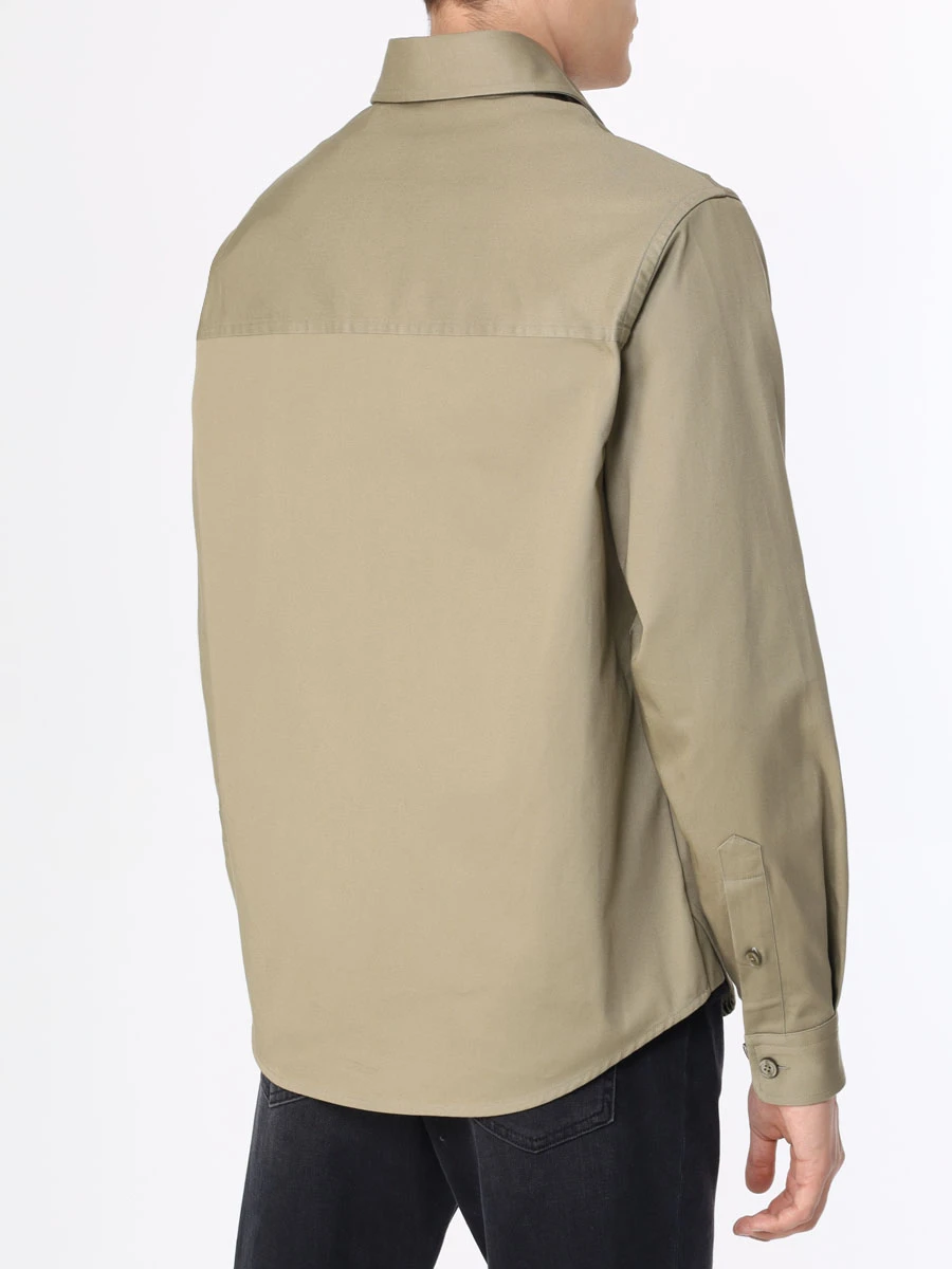 Рубашка Relaxed Fit хлопковая BOSS 50497388/336 Хаки  Фото 3
