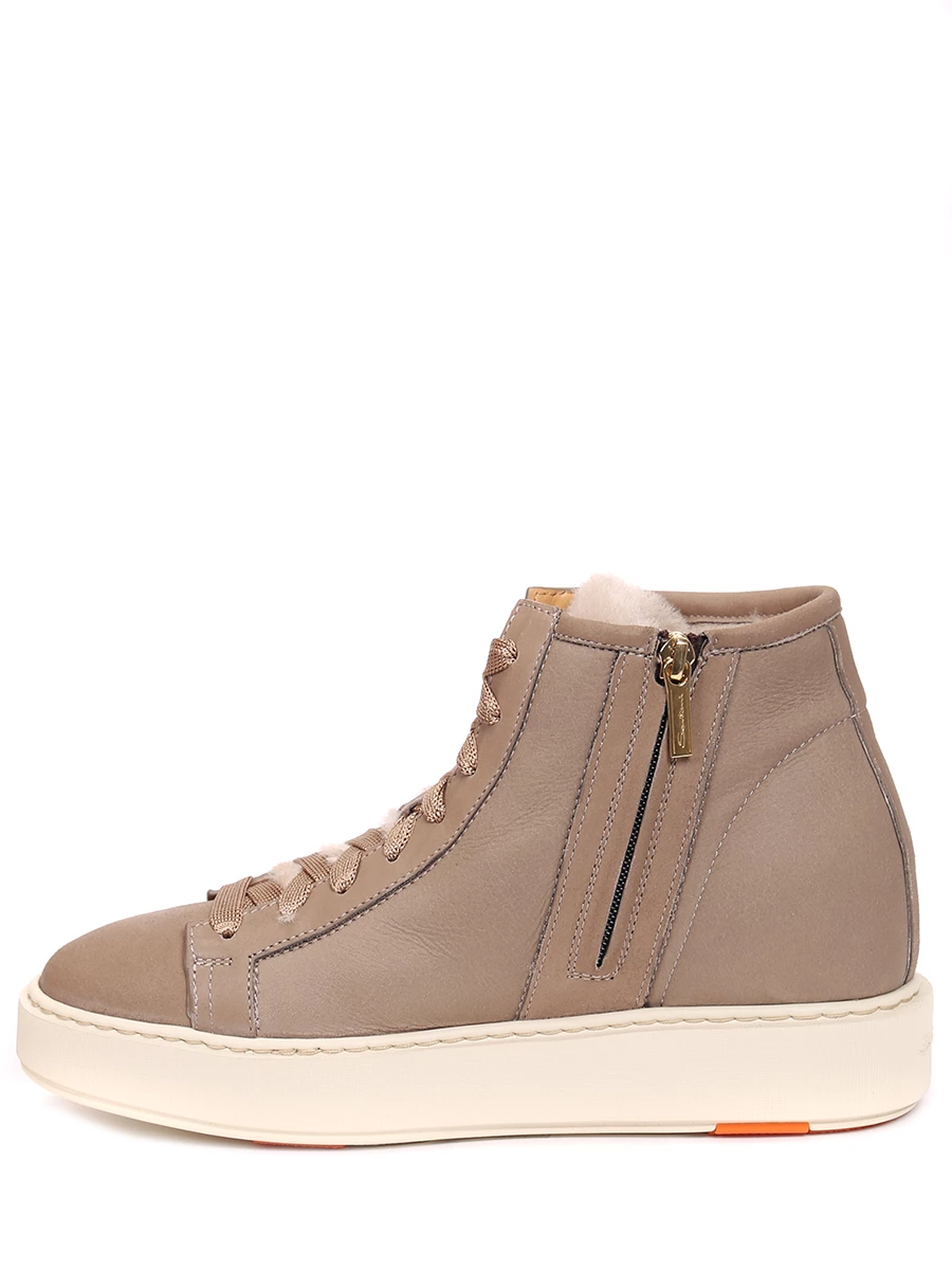 Кеды кожаные на меху SANTONI WBCD60892TIAPNDIE50 Бежевый  Фото 3