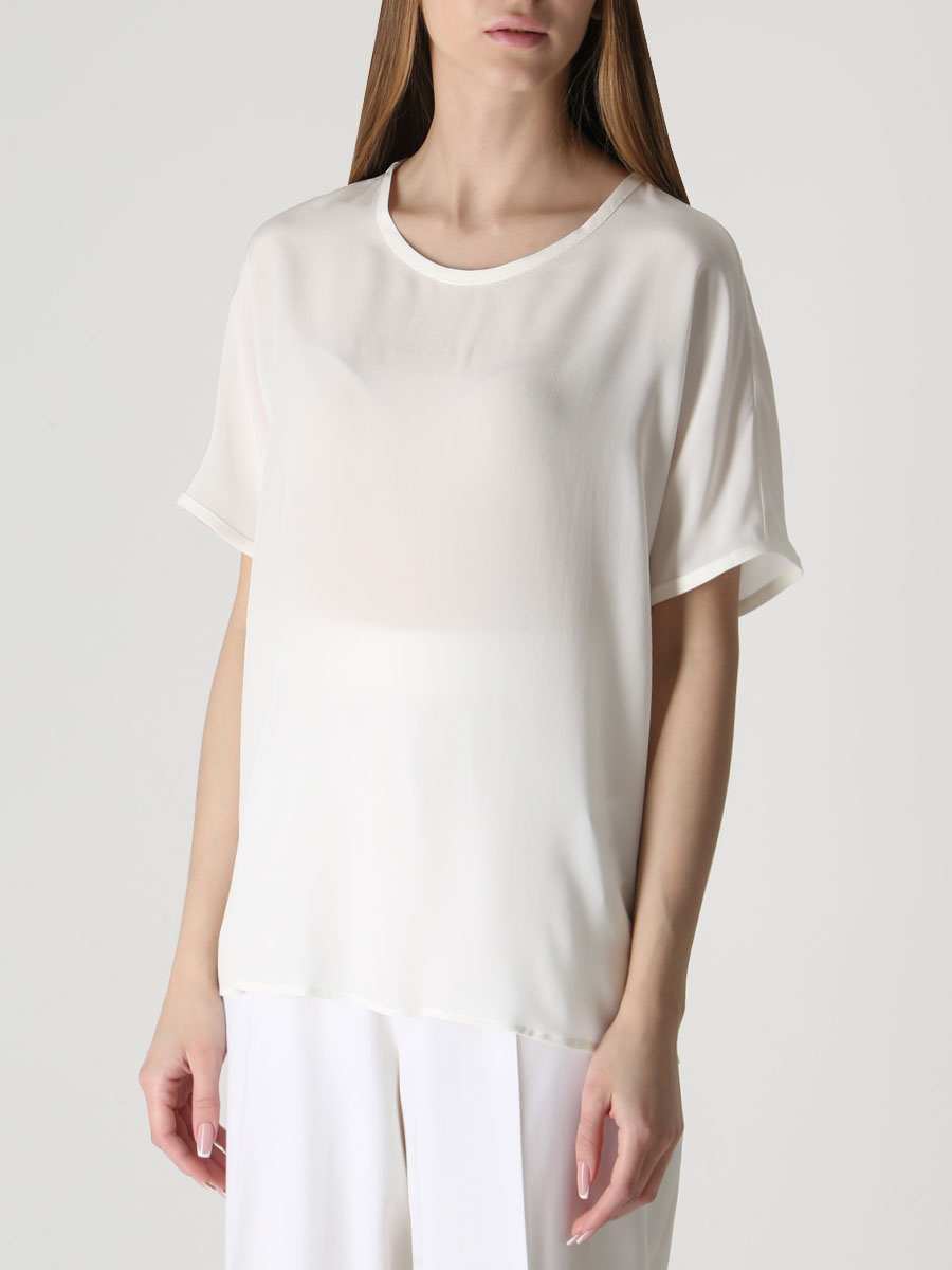 

Блуза шелковая, Белый, D55401K0597A29001