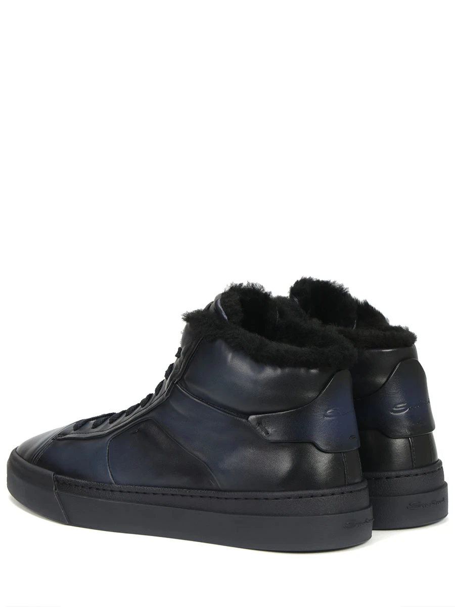 Кеды кожаные на меху SANTONI MDGT215588OCNPGONU60 Синий  Фото 4
