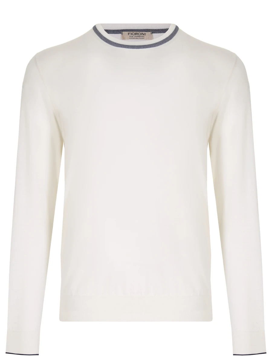 Джемпер хлопковый FIORONI CASHMERE MK26611A1 E-23 E1 Белый 