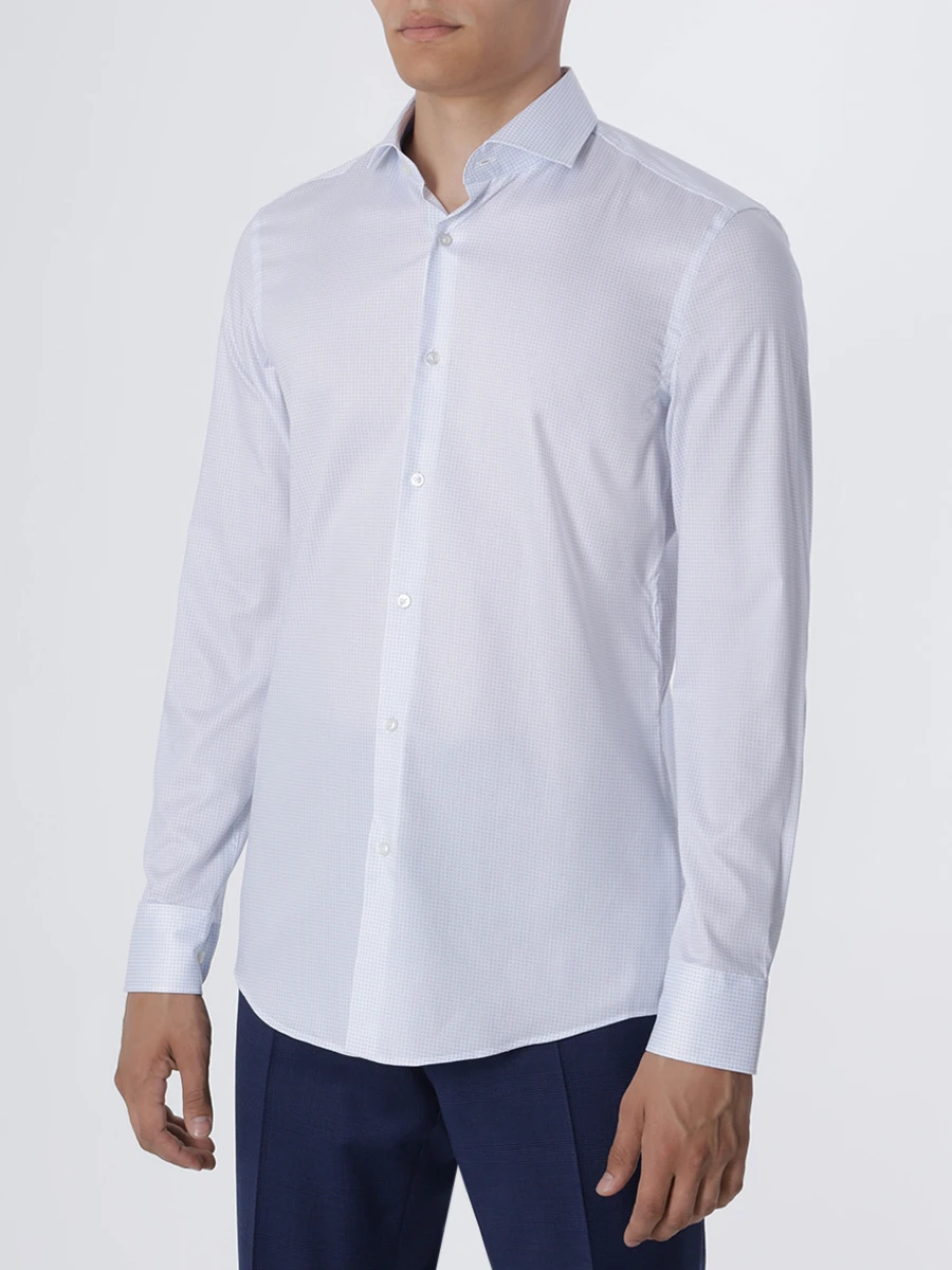 

Рубашка Slim Fit хлопковая, Голубой, 50496554/451