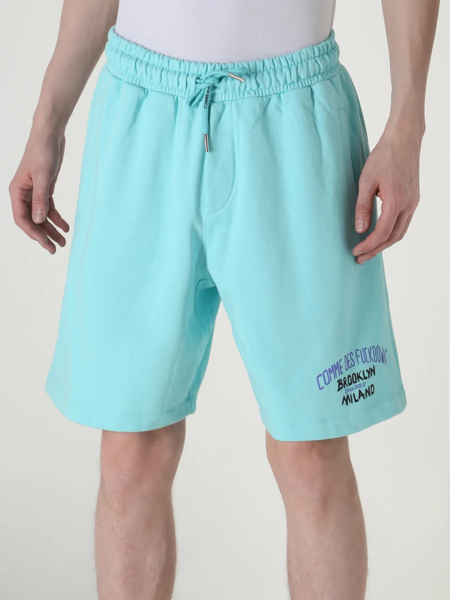 Шорты хлопковые COMME DES FUCKDOWN CDFU2166 VERDE ACQUA Бирюзовый  Фото 4