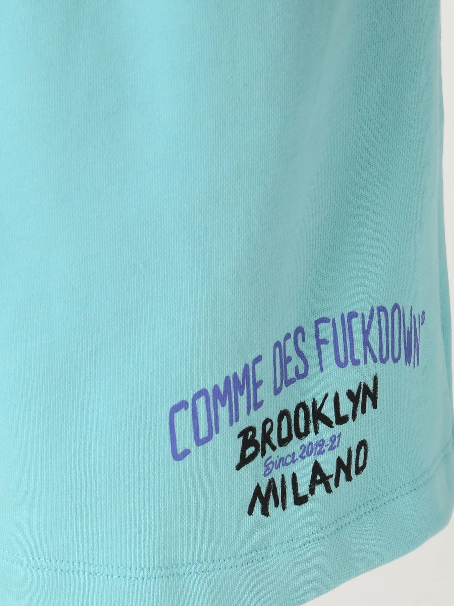 Шорты хлопковые COMME DES FUCKDOWN CDFU2166 VERDE ACQUA Бирюзовый  Фото 5