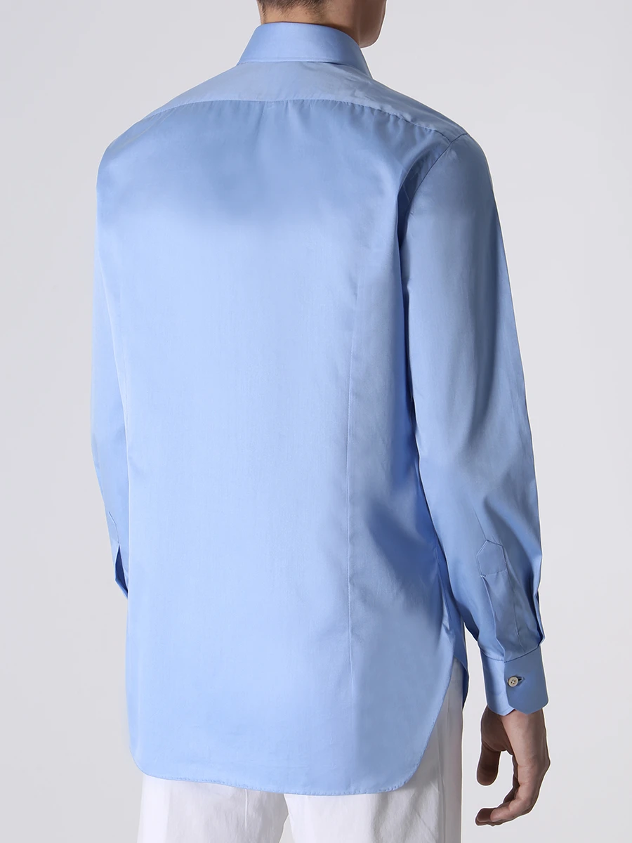 Рубашка Slim Fit хлопковая KITON UCCH0848203000 Голубой  Фото 3