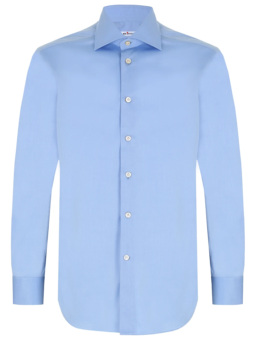 Рубашка Slim Fit хлопковая KITON UCCH0848203000 Голубой 