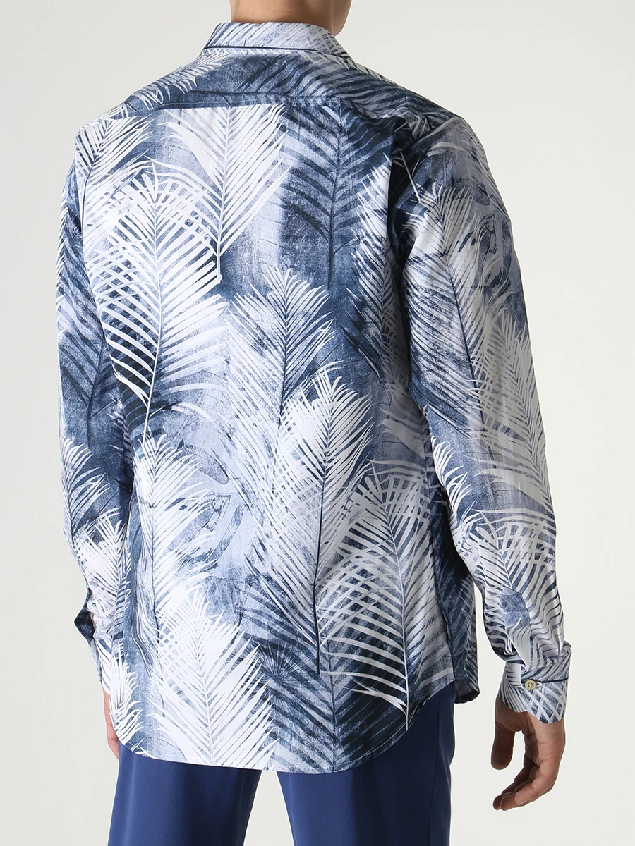 Рубашка Regular Fit хлопковая KITON UMCBUBAH0840406000 Синий  Фото 3