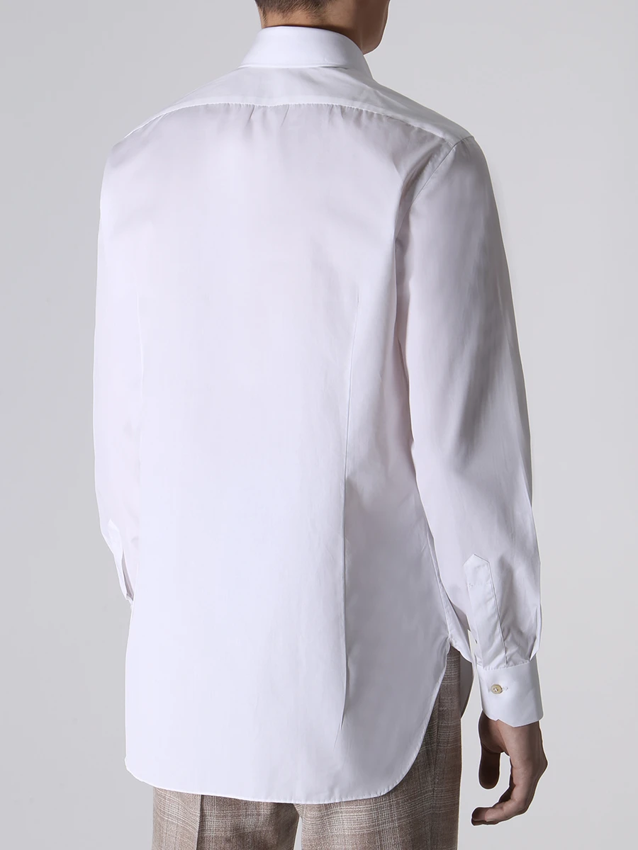 Рубашка Slim Fit хлопковая KITON UCCH0847901001 Белый  Фото 3