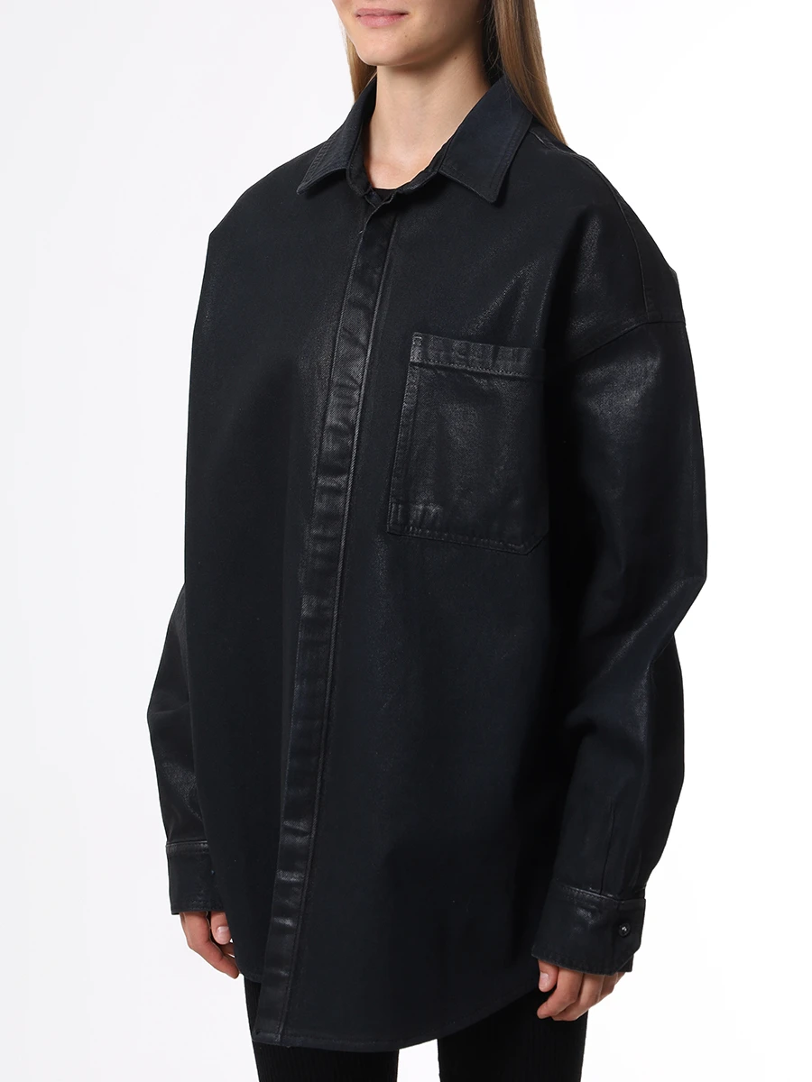 Рубашка хлопковая MONOCHROME SKN COLLAR BLACK, размер Один размер, цвет черный - фото 4