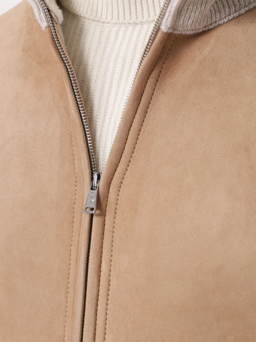 Куртка комбинированная FIORONI CASHMERE MTP25415E1 0001 Бежевый  Фото 5