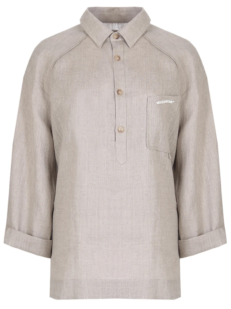 Рубашка льняная MONOCHROME TUNIC TRAVA RAW, размер Один размер, цвет серый - фото 1