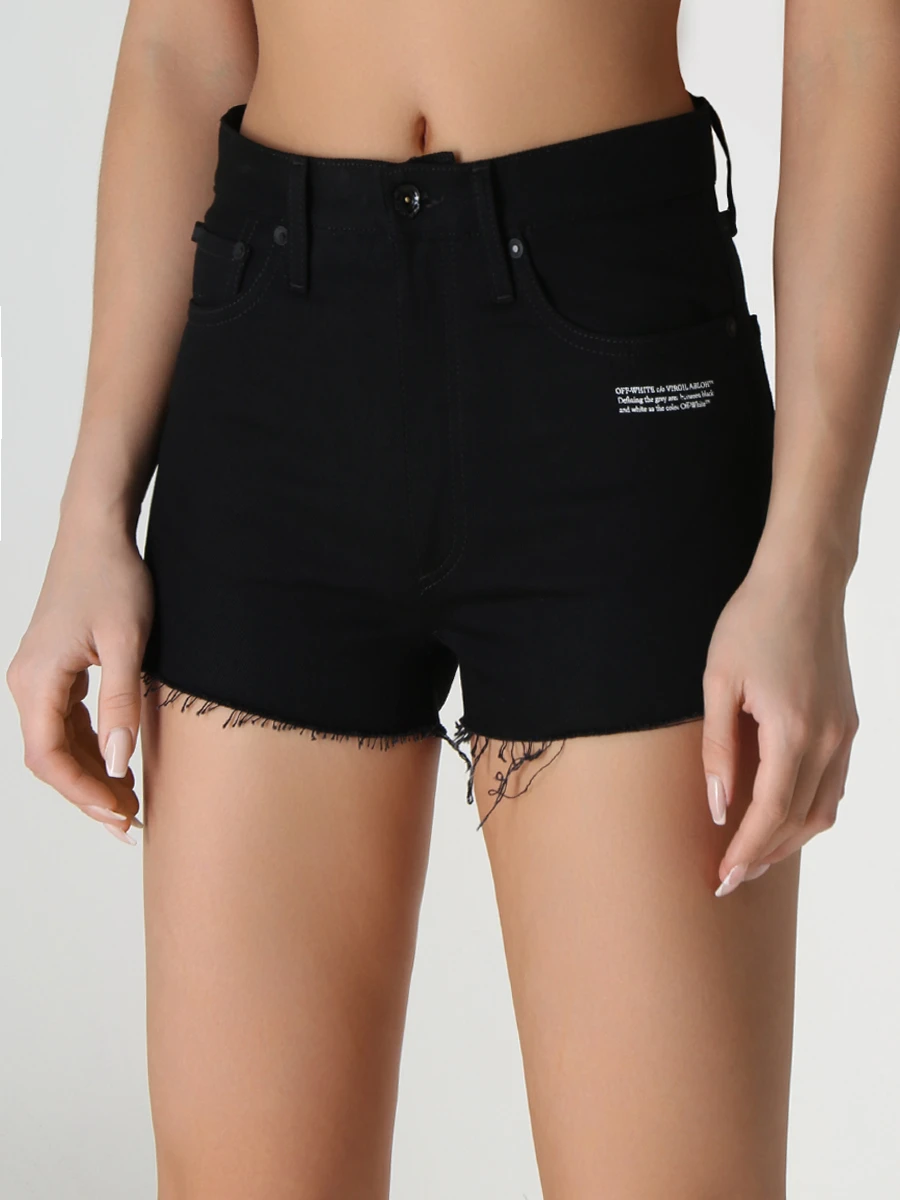 Шорты джинсовые OFF-WHITE OWYC002C99DEN0021001 Черный  Фото 4