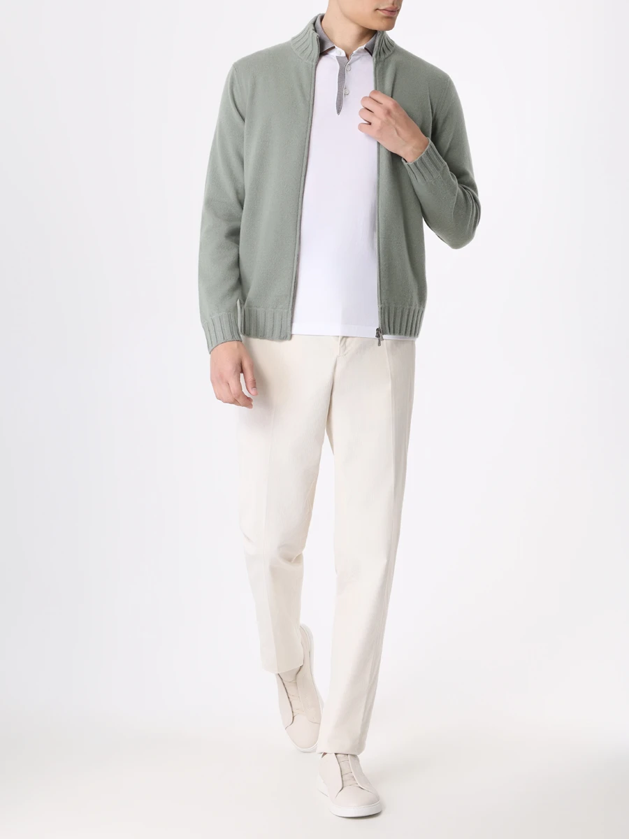 Поло хлопковое FIORONI CASHMERE MK24243C1 K1 Белый Белый  Фото 2
