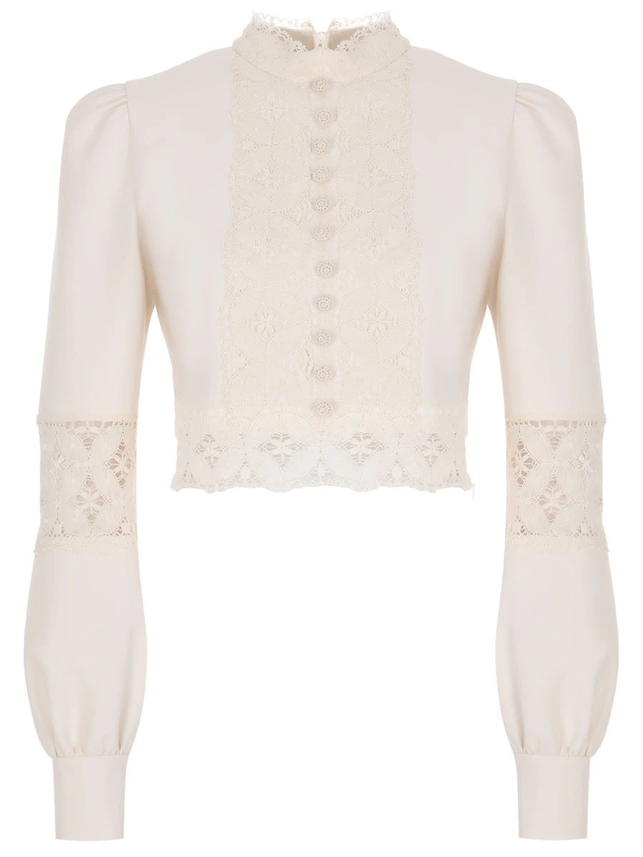 Блуза с кружевом SHATU SH1223_231-1 Молочный, размер 42, цвет кремовый - фото 1