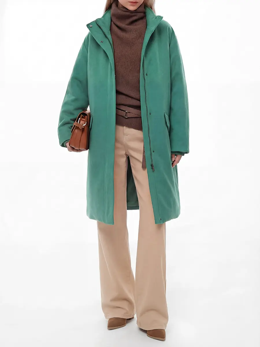 Пальто кашемировое LORO PIANA FAL8879 50FW Зеленый  Фото 2