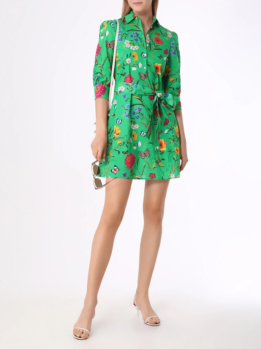 Платье хлопковое MC2 SAINT BARTH AVERY GARDENIA 57, размер 44, цвет зеленый - фото 2