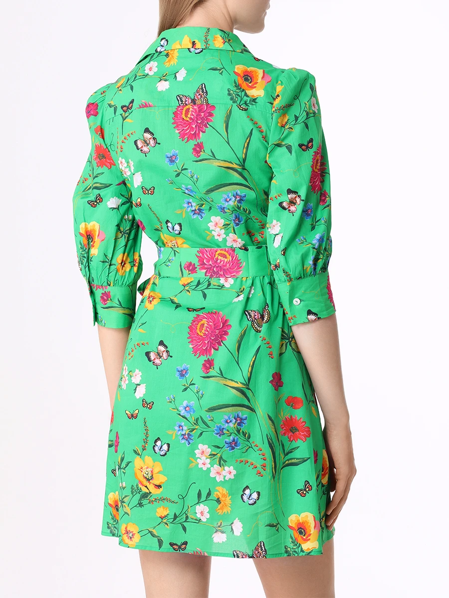 Платье хлопковое MC2 SAINT BARTH AVERY GARDENIA 57, размер 44, цвет зеленый - фото 3