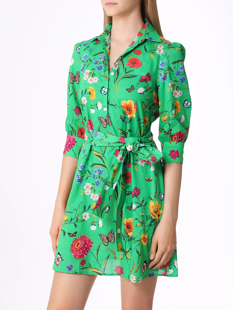 Платье хлопковое MC2 SAINT BARTH AVERY GARDENIA 57, размер 44, цвет зеленый - фото 4