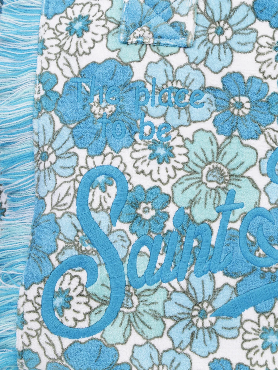 Сумка-шопер текстильная MC2 SAINT BARTH VANITY SPONGE FLOWER PARK 56 EMB, размер Один размер, цвет голубой - фото 4