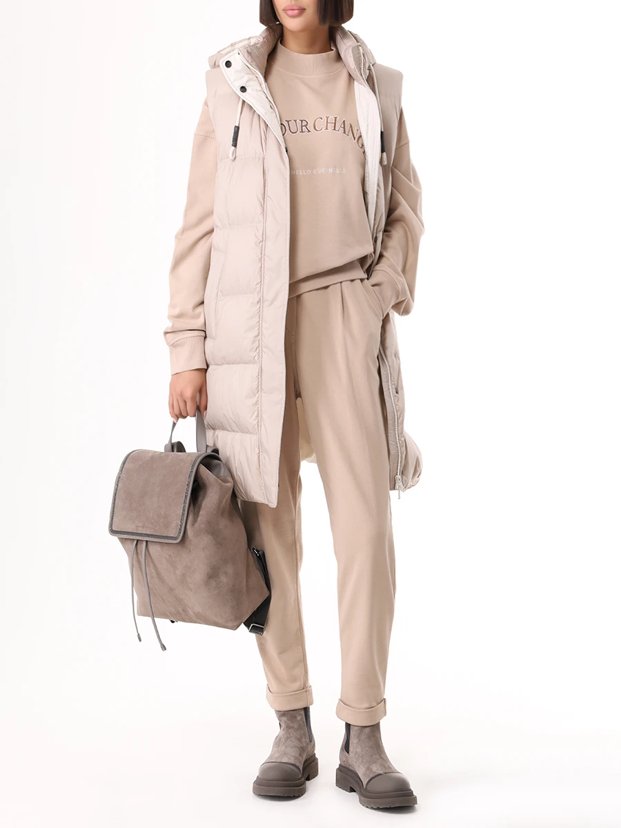 Костюм хлопковый BRUNELLO CUCINELLI MD869SG200/MD869SG299 C8642 Бежевый  Фото 2