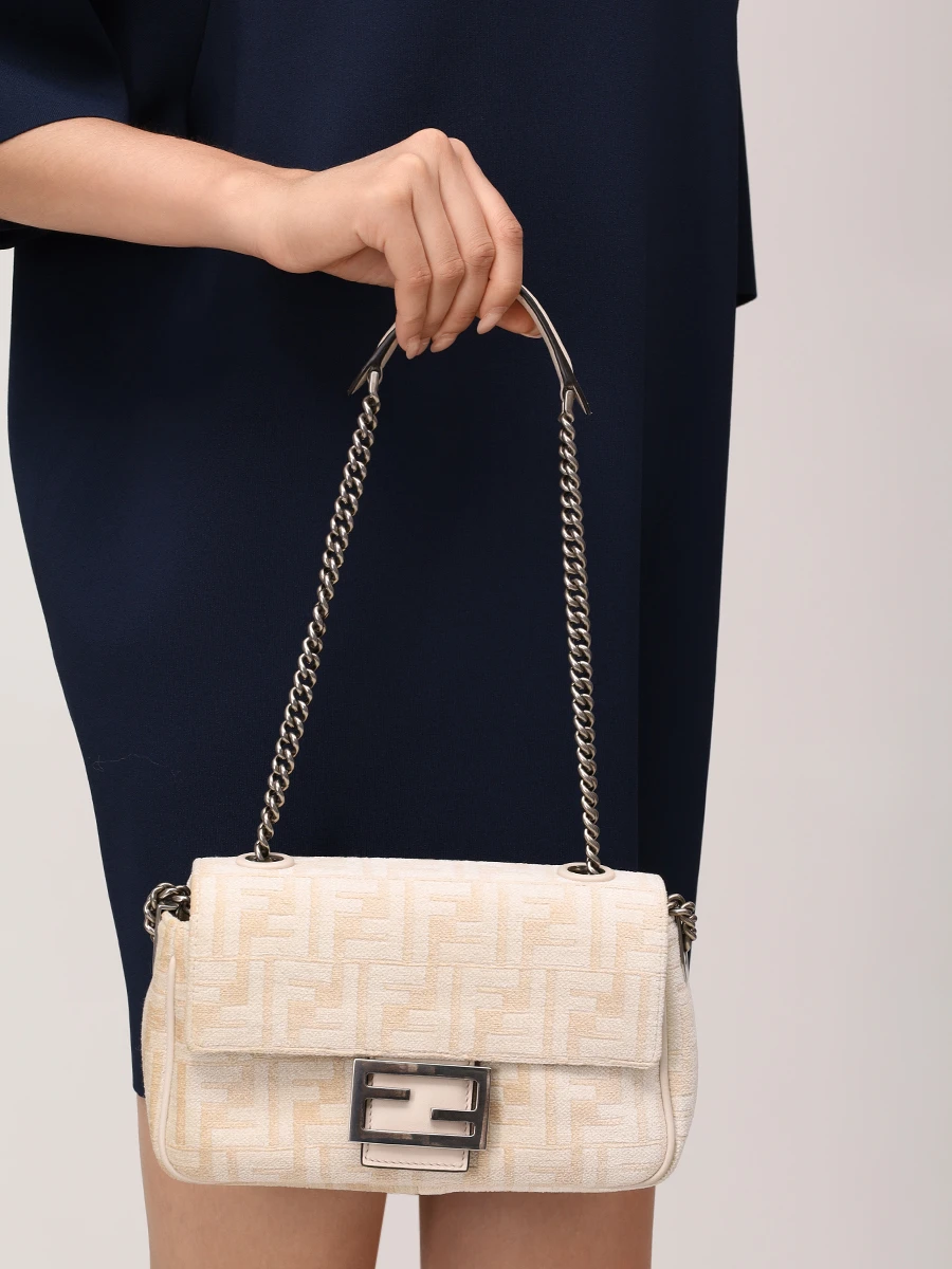 Сумка текстильная FENDI 8BR793ALG7 F1HZP Бежевый  Фото 2