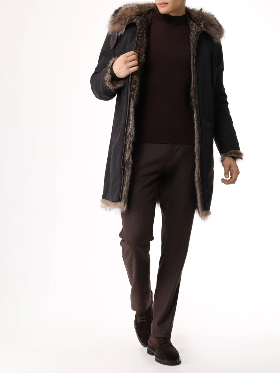 Парка двусторонняя из меха енота FERRE Realkrb Коричневый  Фото 2