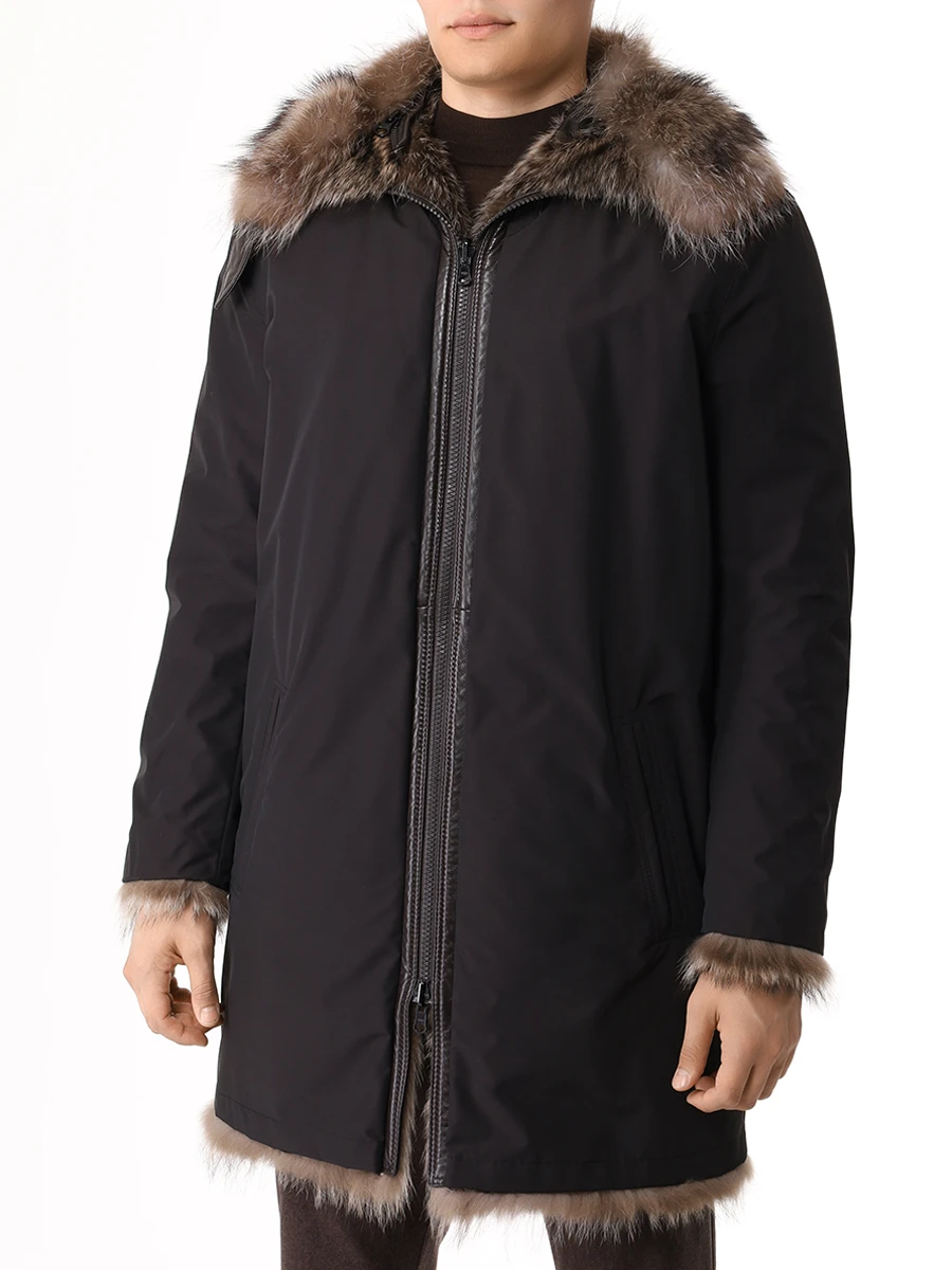 Парка двусторонняя из меха енота FERRE Realkrb Коричневый  Фото 4