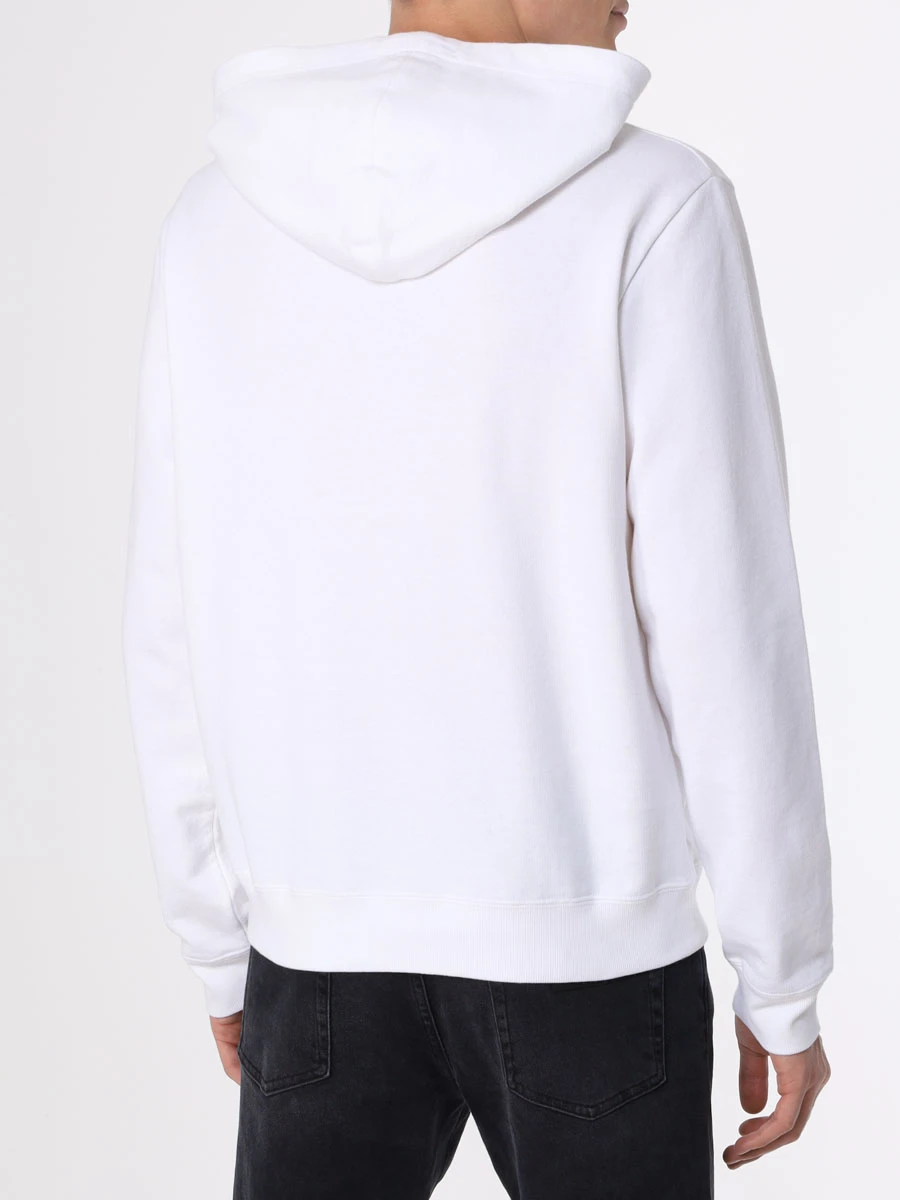 Худи хлопковое SAINT LAURENT 677259YB2PG Белый  Фото 3