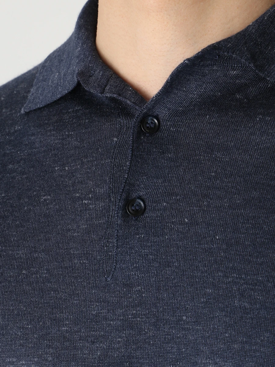 Поло из кашемира и шелка STILE LATINO MGM12307 B19 Синий  Фото 5