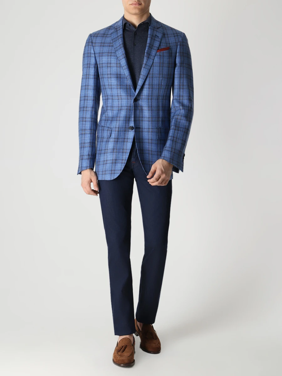 Поло из кашемира и шелка STILE LATINO MGM12307 B19 Синий  Фото 2