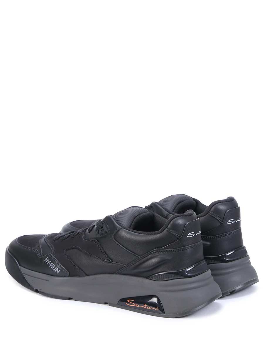 Кроссовки кожаные Hy-Run SANTONI MBHR21908ANERJSSN01 Черный  Фото 4