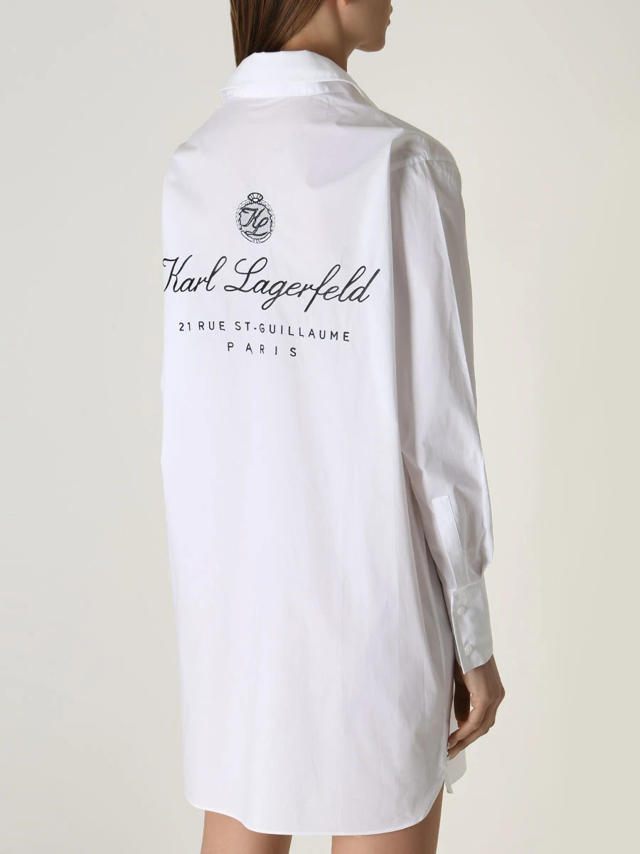 Платье-рубашка хлопковое Karl Hotel KARL LAGERFELD 231W1602 100, размер 38, цвет принт - фото 3