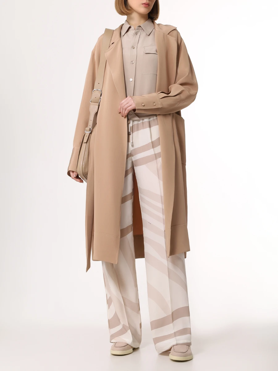 Пальто шелковое KITON D49607К09S670300D Бежевый  Фото 2