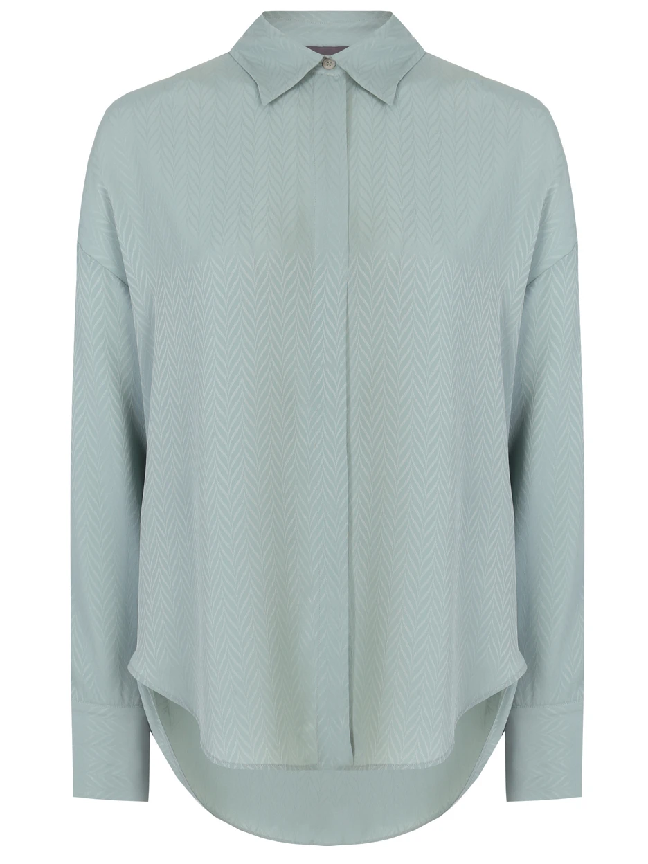Блуза с узором LORENA ANTONIAZZI A2368CA01A/4057 612, размер 48, цвет зеленый